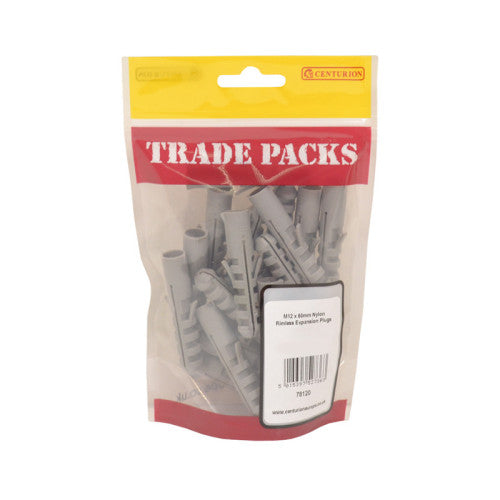 Rimless Expansion Plugs - Nylon - M12 x 60mm - (18 PK)