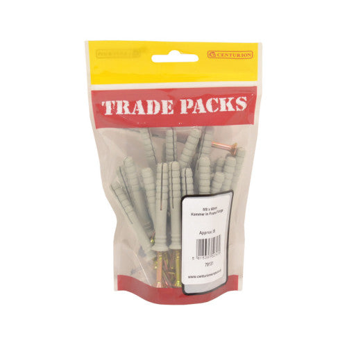 Hammer In Frame Fixings - Zinc Plated - M8 x 60mm - (35 PK)