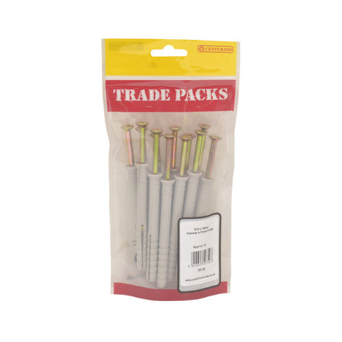 Hammer In Frame Fixings - Zinc Plated - M10 x 100mm - (12 PK)
