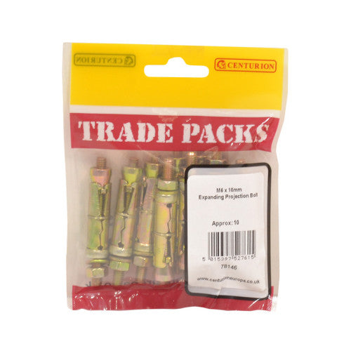 Expanding Projection Bolt - Zinc Plated - M6 x 10mm - (10 PK)