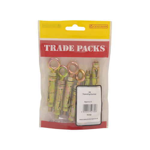 Expanding Eye Bolts - Zinc Plated - M8 - (6 PK)