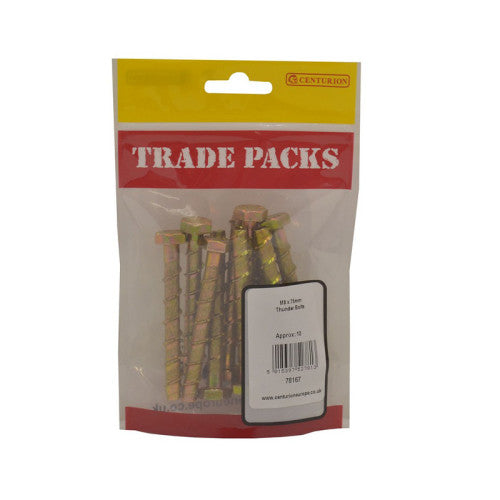 Thunder Bolts - Zinc Yellow Passivated - M8 x 75mm - (10 PK)