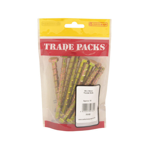 Thunder Bolts - Zinc Yellow Passivated - M8 x 100mm - (10 PK)