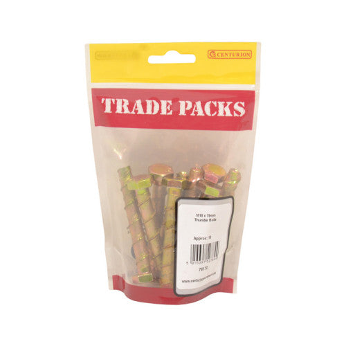 Thunder Bolts - Zinc Yeloow Passivated - M10 x 75mm - (10 PK)