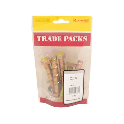 Thunder Bolts - Zinc Yellow Passivated - M12 x 75mm - (6 PK)