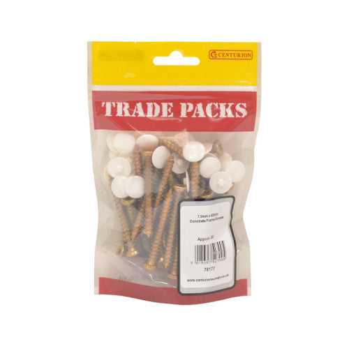 Concrete Frame Screws - Zinc Yellow Passivated - 7.5mm x 62mm - (35 PK)