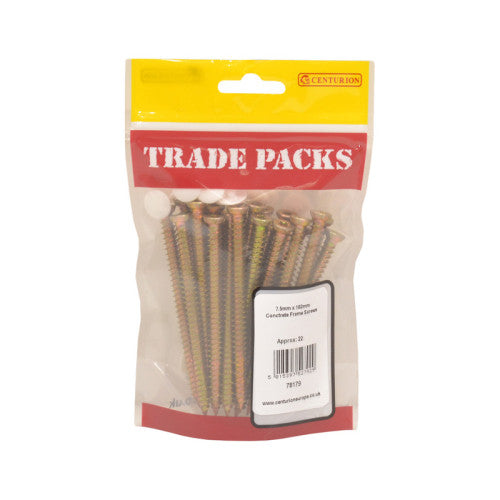 Concrete Frame Screws - Zinc Yellow Passivated - 7.5mm x 102mm - (22 PK)