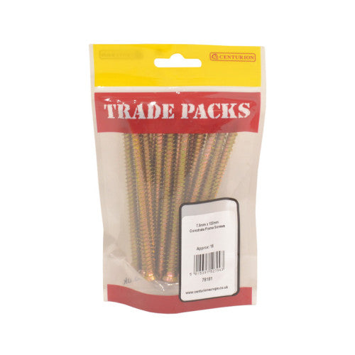 Concrete Frame Screws - Zinc Yellow Passivated - 7.5mm x 122mm - (18 PK)