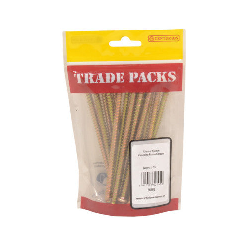 Concrete Frame Screws - Zinc Yellow Passivated - 7.5mm x 132mm - (15 PK)