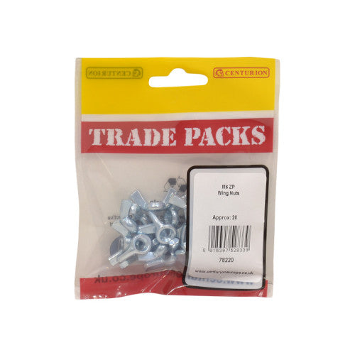 Wing Nuts - Zinc Plated - M6 - (20 PK)