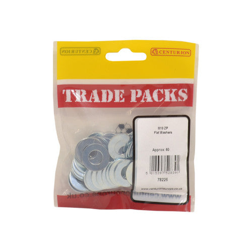 Flat Washers - Zinc Plated - M10 - (60 PK)