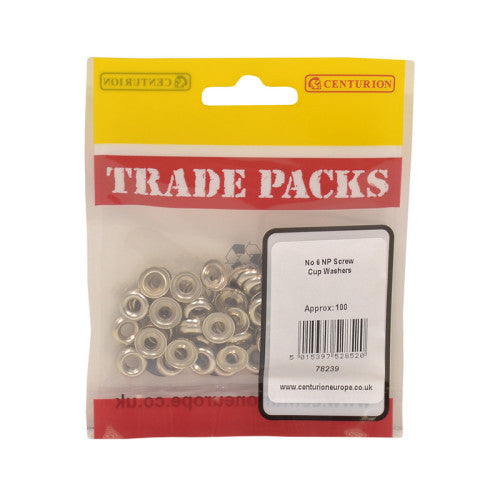 Screw Cup Washers - Nickel Plated - No 6 - (100 PK)