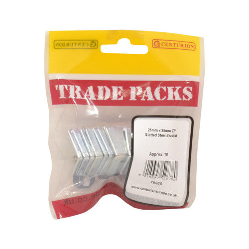 Slotted Steel Bracket - Zinc Plated - 25mm x 25mm - (10 PK)