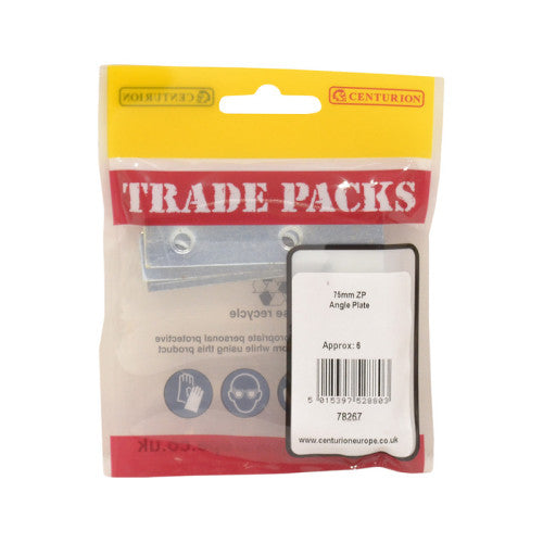 Angle Plate - Zinc Plated - 75mm - (6 PK)