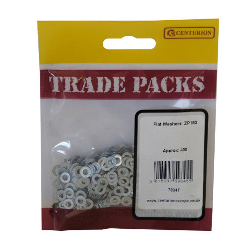 Flat Washers - Zinc Plated - M3 - (400 PK)