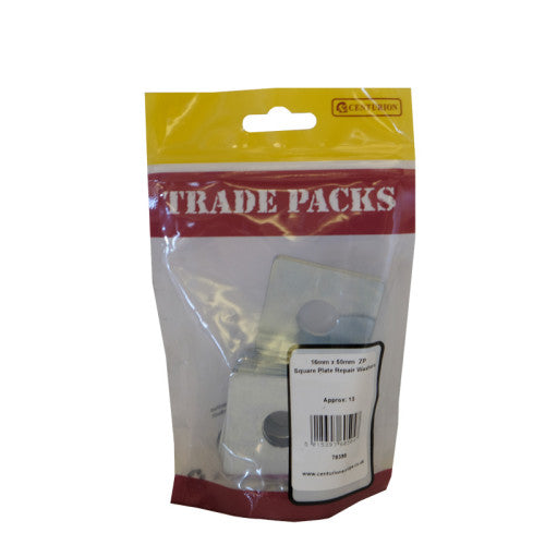 Square Plate Repair Washers - Zinc Plated - 16mm x 50mm - Packs of 10