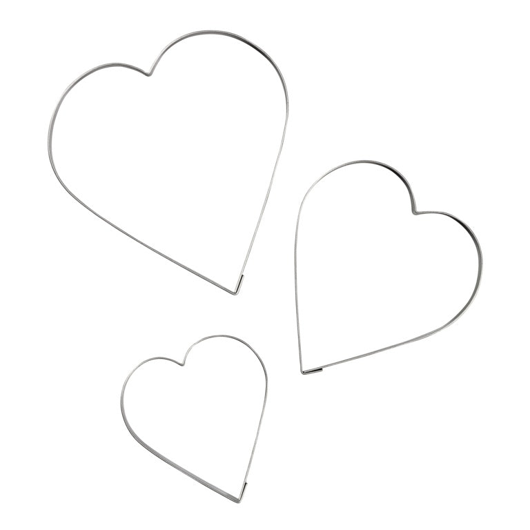 Tala Plain Heart Cutters - Stainless Steel (Set of 3)