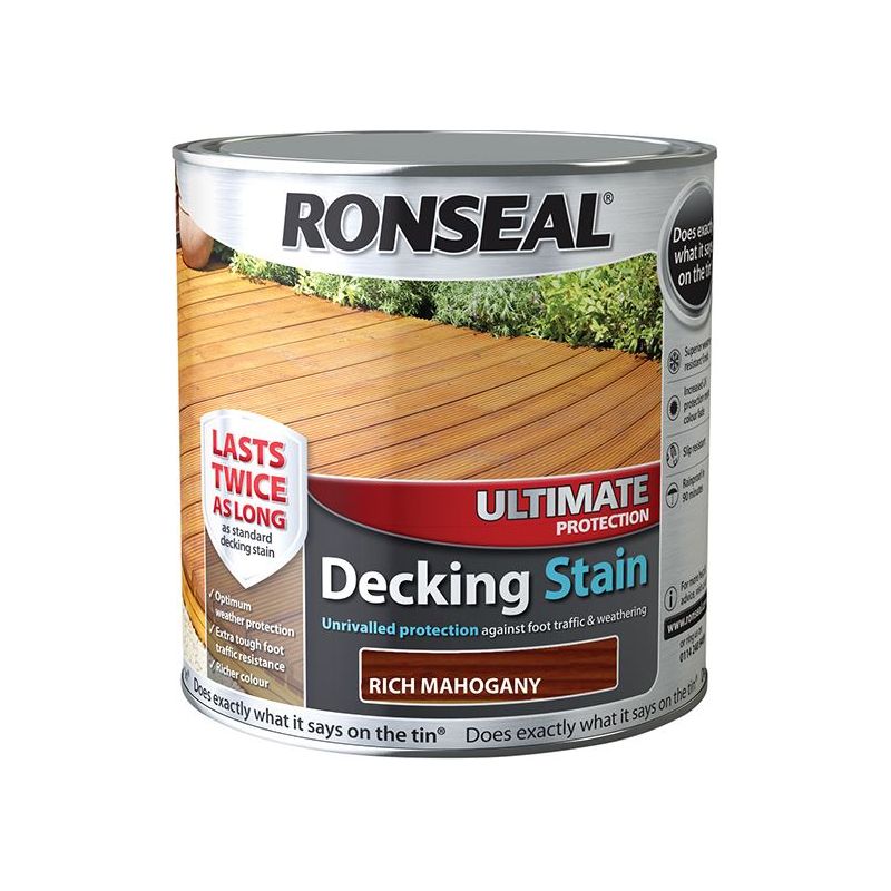 Ronseal Ultimate Protection Decking Stain Rich Mahogany 2.5 litre Ronseal - RockBottom Nothampton