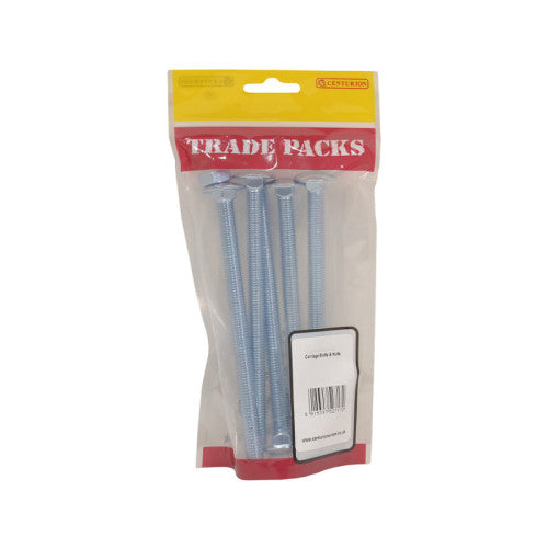 Cup Square Small Carriage Bolts & Nuts - Zinc Plated - M10 x 120mm - (Pack of 7)