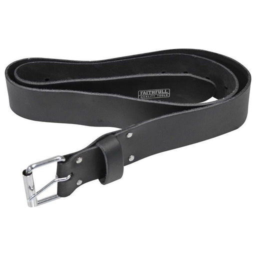 Faithfull Heavy-Duty Leather Belt Black Faithfull - RockBottom Northampton