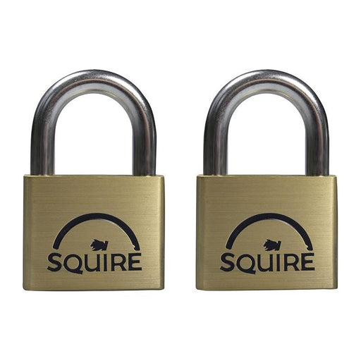 Squire LN5T Lion Brass Padlocks 5-Pin 50mm Twin Pack Squire - RockBottom Nothampton