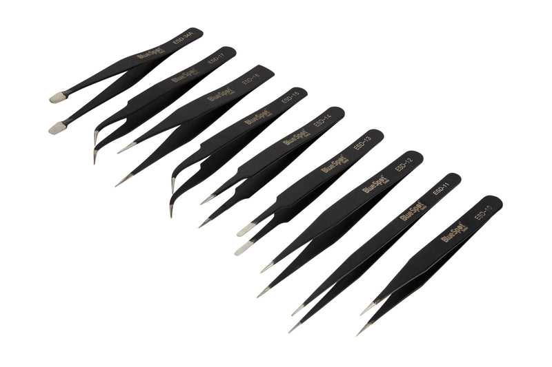 Blue Spot Tools 9 PCE ESD Tweezer Set In Wallet