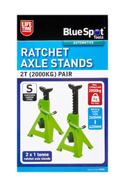 Blue Spot Tools 2T (2000KG) Pair Ratchet Jack Stands