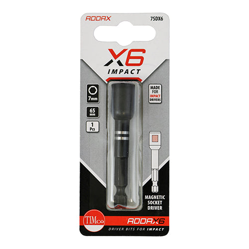 TIMCO X6 Impact Magnetic Socket Driver - 10mm x 65mm