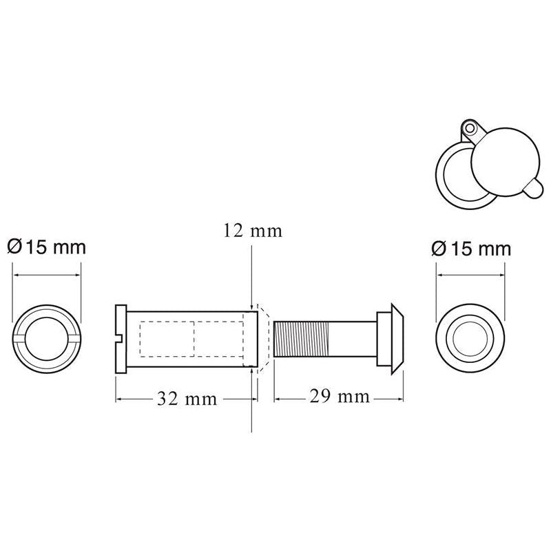 Yale Locks P9401B Door Viewer Brass Finish Yale Locks - RockBottom Northampton