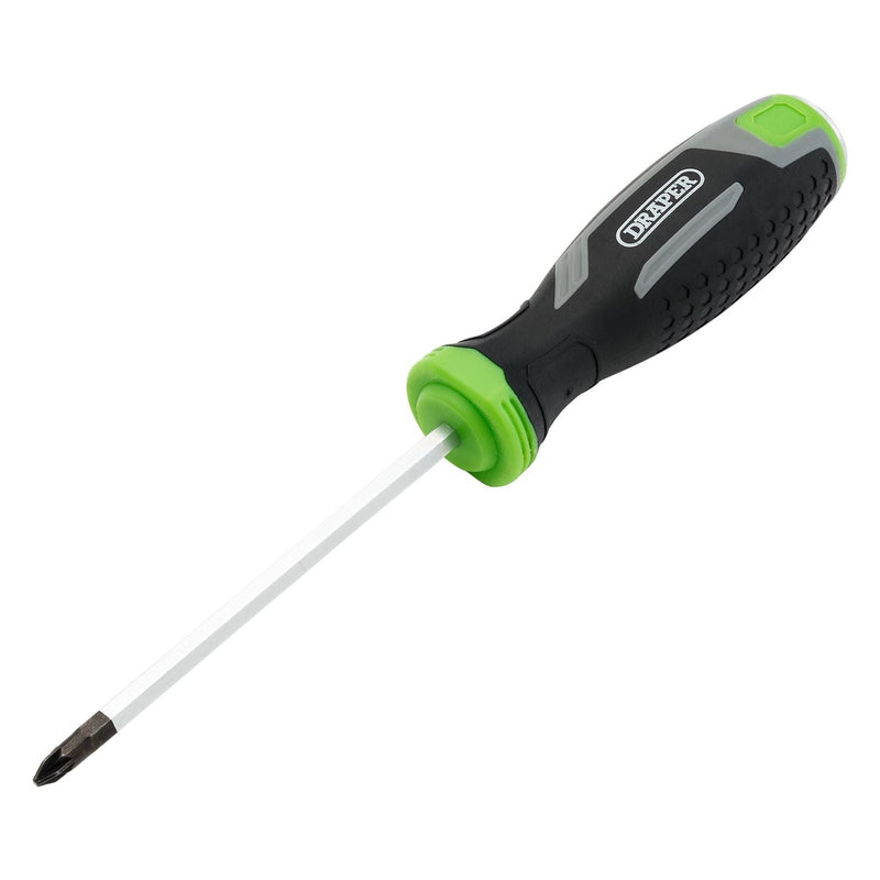Draper Pound Thru Pozi Soft Grip Screwdriver, PZ1 x 100mm Draper - Town Tools