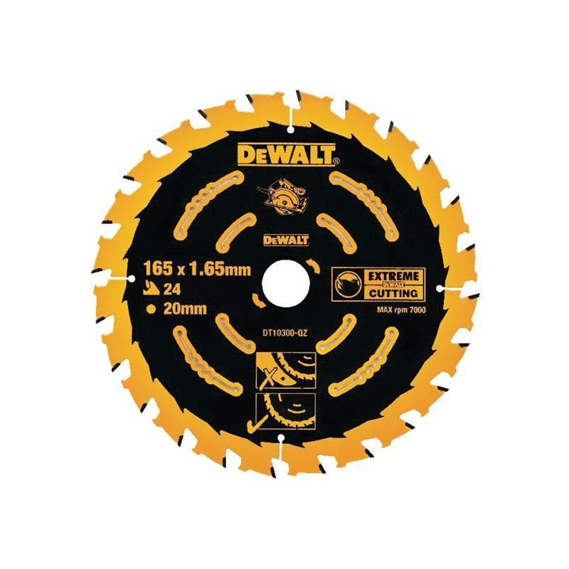 Dewalt Power Tools Extreme Framing Circular Saw Blade 165 x 20mm x 24T DeWALT Power Tools - RockBottom Northampton
