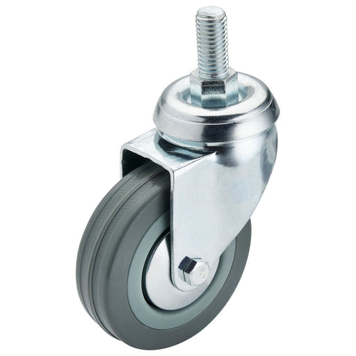 Draper Swivel Bolt Fixing Rubber Castor, 75mm Diameter, S.W.L. 70kg Draper - Town Tools