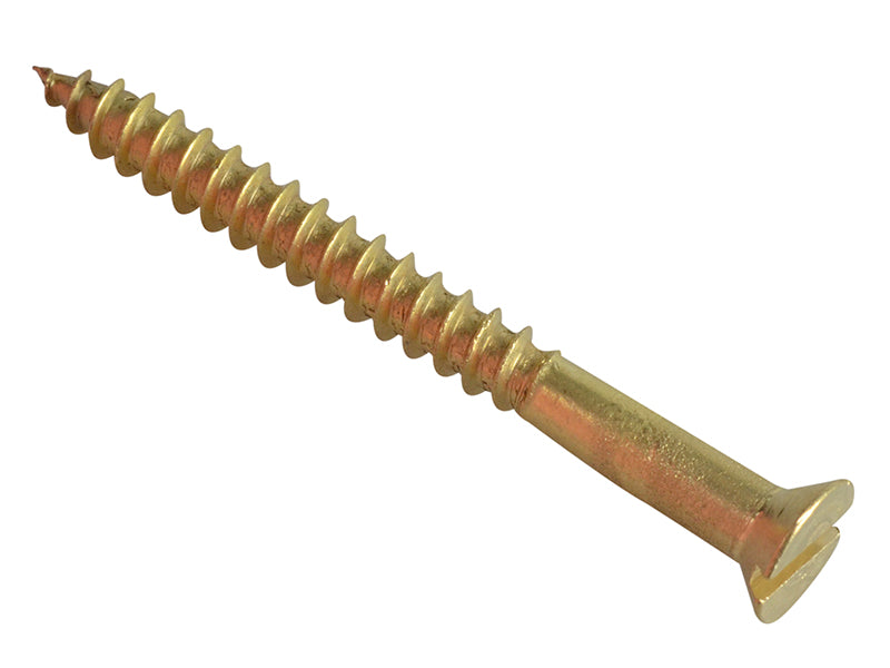 ForgeFix Wood Screw Slotted CSK Brass 1.1/2in x 6 ForgePack 12