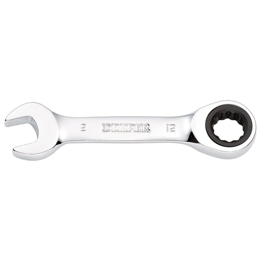 Draper Draper HI-TORQ Metric Stubby Ratchet Combination Spanner, 12mm Draper - Town Tools