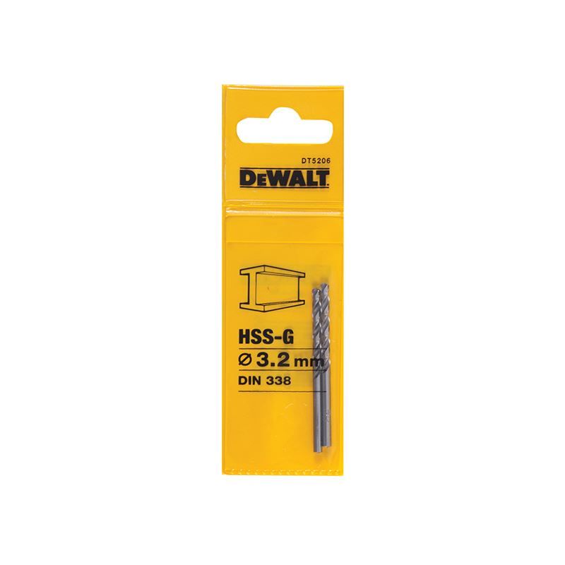 Dewalt Power Tools HSS-G Jobber Drill Bit 3.2mm OL:65mm WL:36mm DeWALT Power Tools - RockBottom Northampton