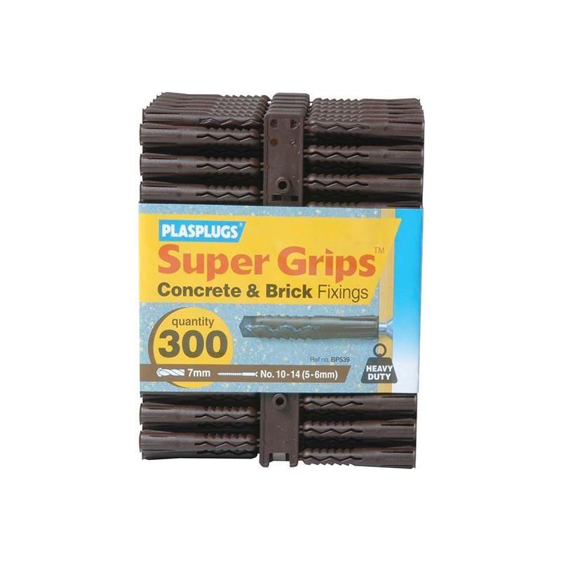 Plasplugs BP 539 Solid Wall Super Grips™ Fixings Brown (300) Plasplugs - RockBottom Nothampton