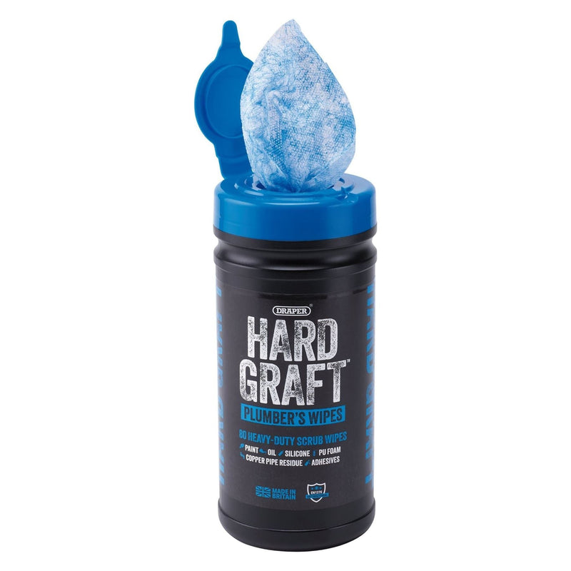 Draper Draper Hard Graft Plumbers Wipes (Tub of 80) Draper - Town Tools