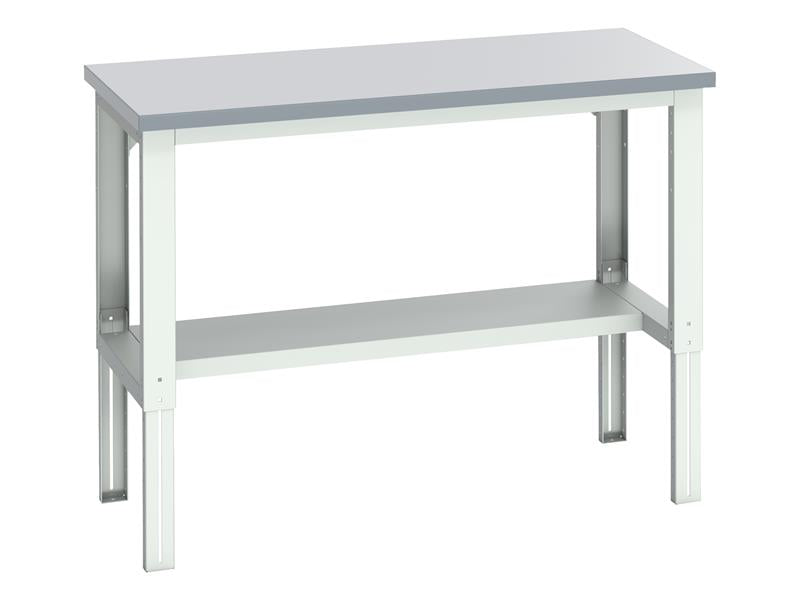 Bott Cubio Adjustable Bench with Half Shelf, Laminate Top 1500 x 750mm