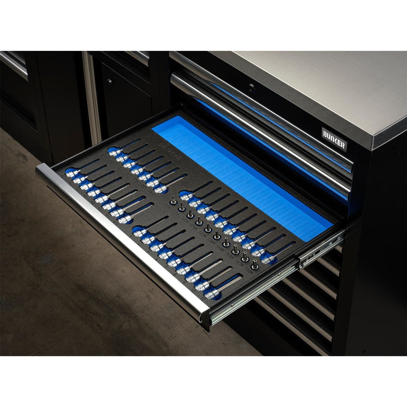 Bunker Resi-Torx, Hexagon, Multi-Tooth/Spline, Ribe Socket Set, 3/8" Sq. Dr. in EVA Foam Inlay Draper - Town Tools