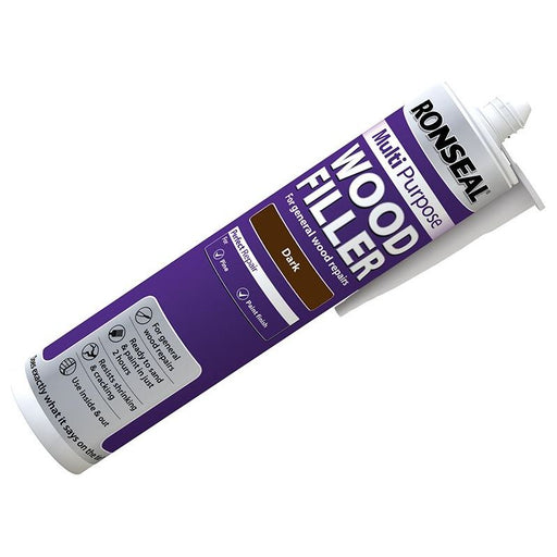 Ronseal Multipurpose Wood Filler Cartridge Dark 310ml Ronseal - RockBottom Nothampton
