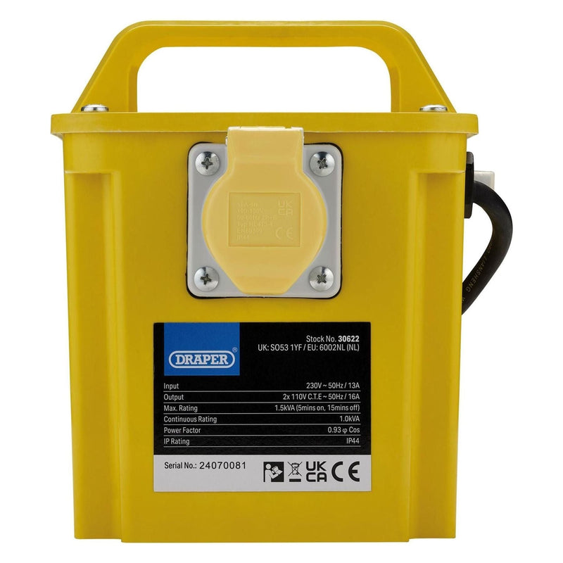 Draper 110V Portable Transformer, 1.5kVA Draper - Town Tools