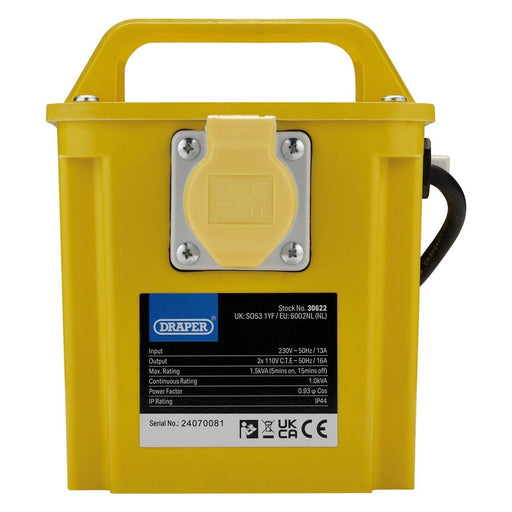 Draper 110V Portable Transformer, 1.5kVA Draper - Town Tools