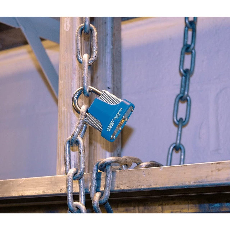 Draper Laminated Steel Padlock and 2 Keys with Hardened Steel Shackle and Bumper Draper - Town Tools 