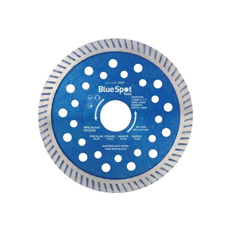 Bluespot Tools Turbo Cutting Disc 115 x 22mm BlueSpot Tools - RockBottom Northampton