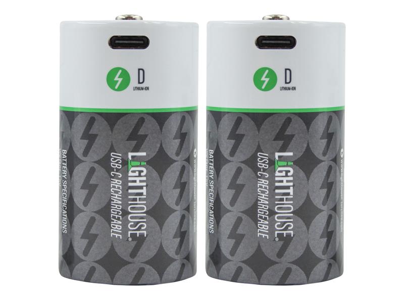 Lighthouse D USB-C Rechargeable Battery Li-ion Pack of 2
