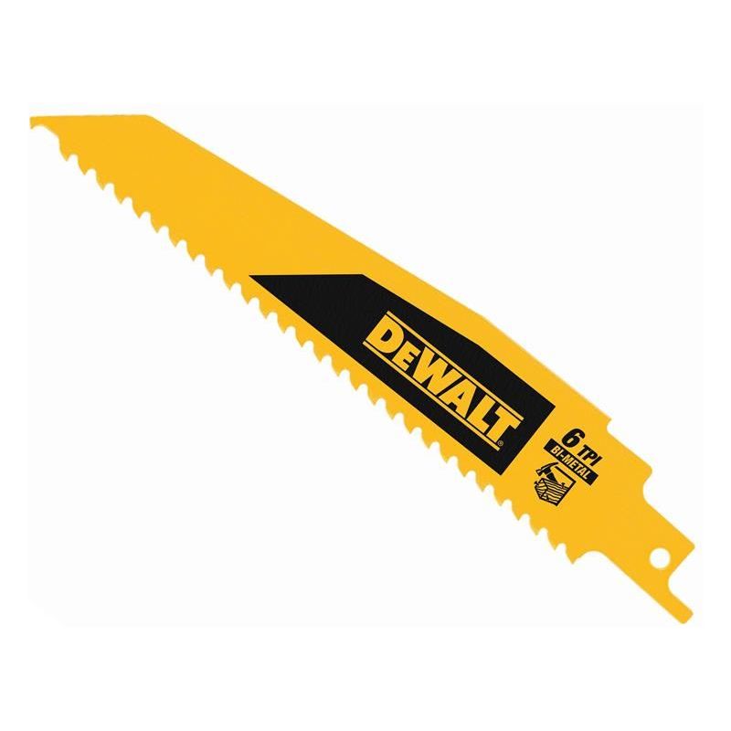 Dewalt Power Tools Bi-Metal Wood Demolition Reciprocating Blade 152mm x 6 TPI (Pack 5) DeWALT Power Tools - RockBottom Northampton