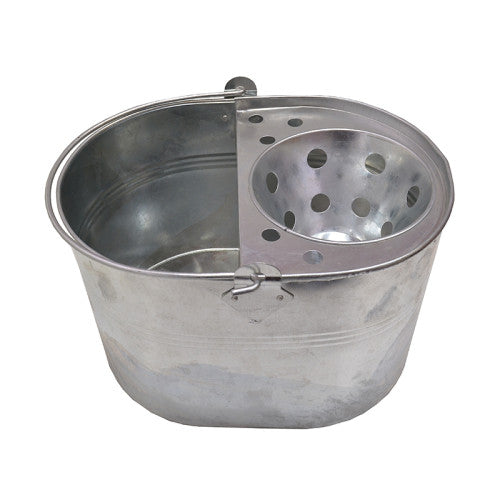 Bucket - Mop and Wringer - Galvanised - 12 Litre