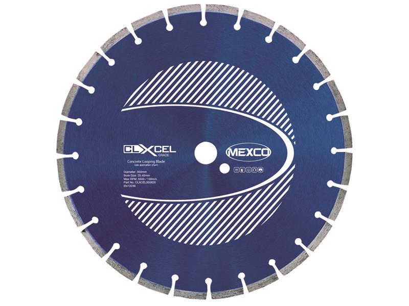 MEXCO Concrete Looping Diamond Blade 350 x 25.4mm x 8mm Width