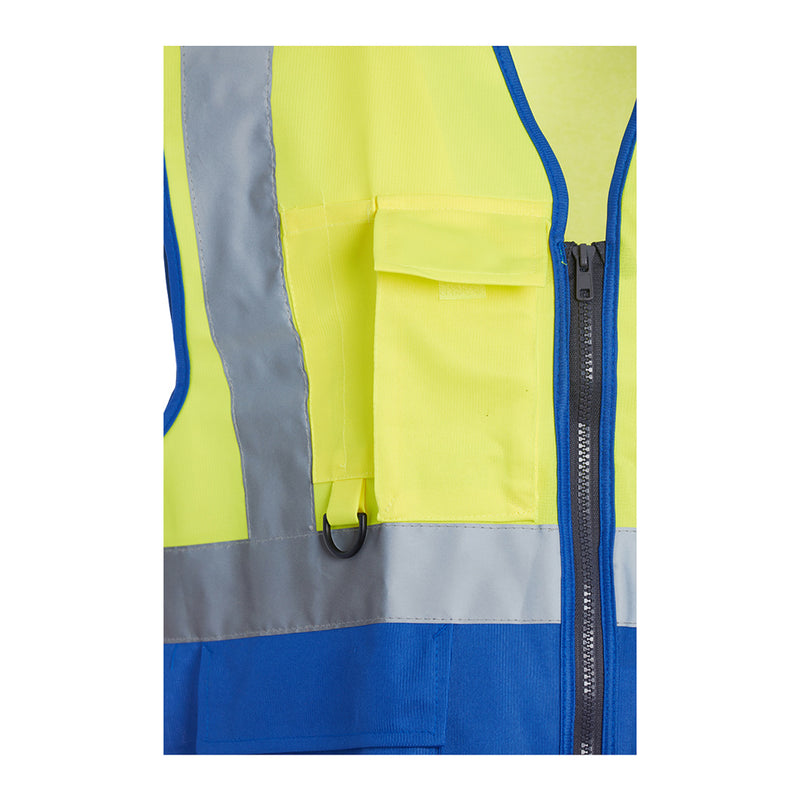Blackrock Hi-Vis Premium Sleeveless Vest/Waistcoat - Yellow/Blue size XL