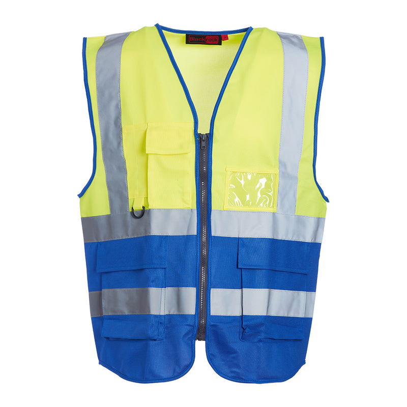 Blackrock Hi-Vis Premium Sleeveless Vest/Waistcoat - Yellow/Blue size 2XL